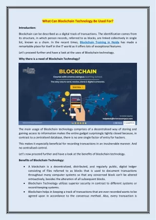 what can blockchain technology be used for