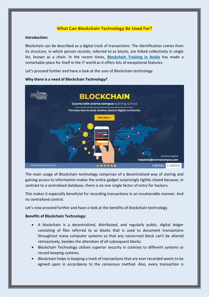 what can blockchain technology be used for