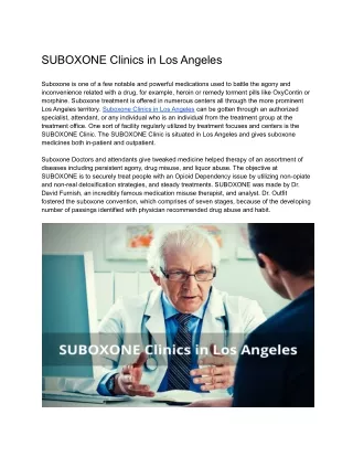 SUBOXONE Clinics in Los Angeles
