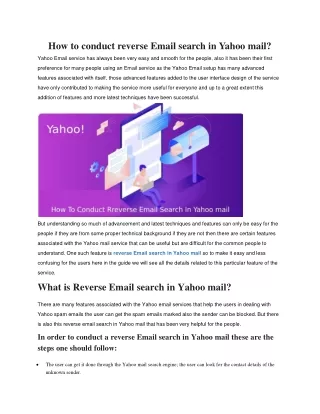 how to conduct reverse email search in yahoo mail