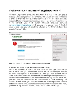 if fake virus alert in microsoft edge