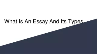 what is an essay and its types