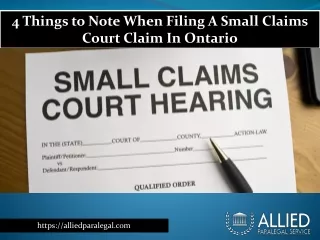 4 Things to Note When Filing A Small Claims Court Claim In Ontario