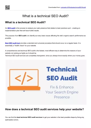 What is a technical SEO Audit?