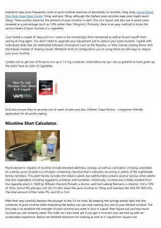 industrial vape juice frequently come in pure