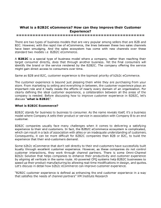 what is a b2b2c ecommerce how can they improve