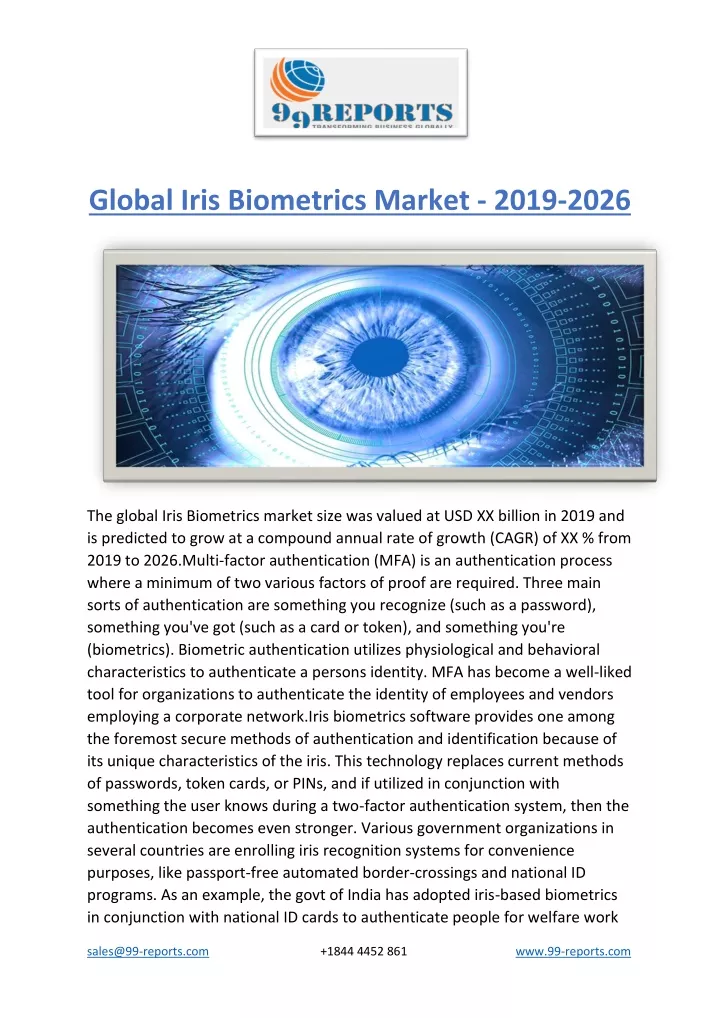 global iris biometrics market 2019 2026