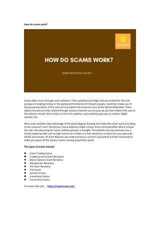 how do scams work