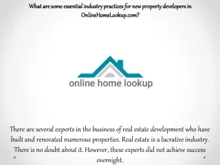 OnlineHomeLookup.com - Information About Real Estate Before You Buy It