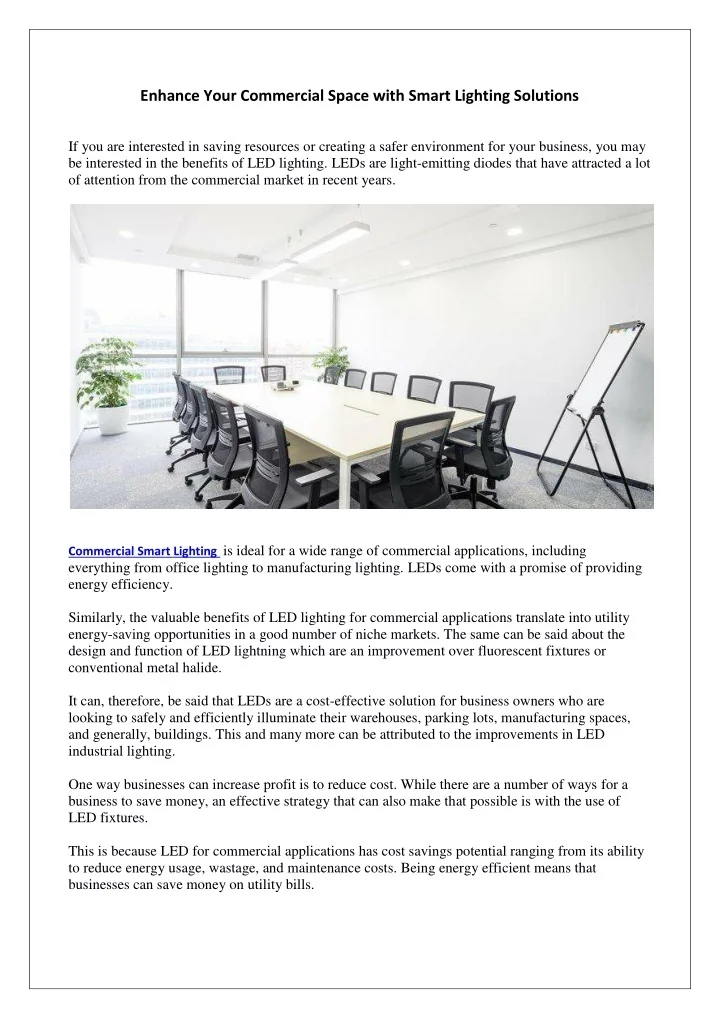 PPT - Enhance Your Commercial Space with Smart Lighting Solutions ...