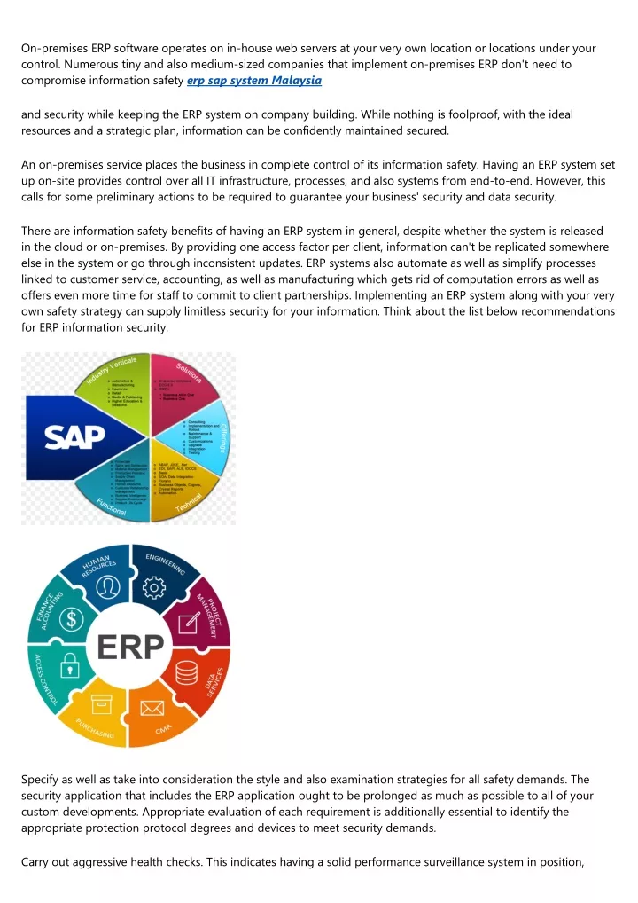 on premises erp software operates on in house