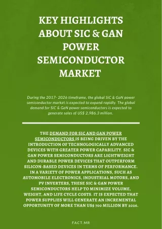 key highlights about sic gan power semiconductor