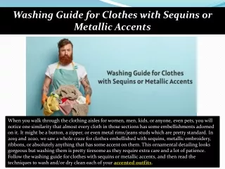 Washing Guide for Clothes with Sequins or Metallic Accents