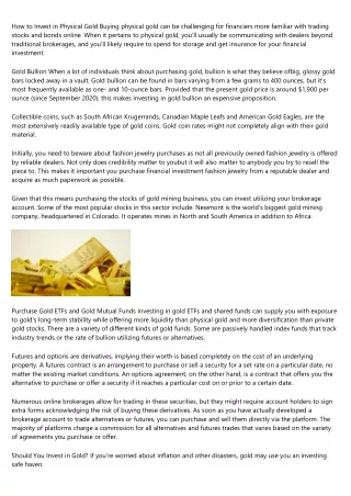Why Experts Say Investing In Gold Is Smart Move No Matter ...