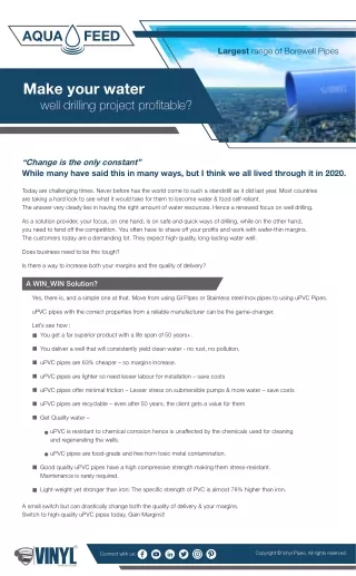 Make your water well drilling project profitable?