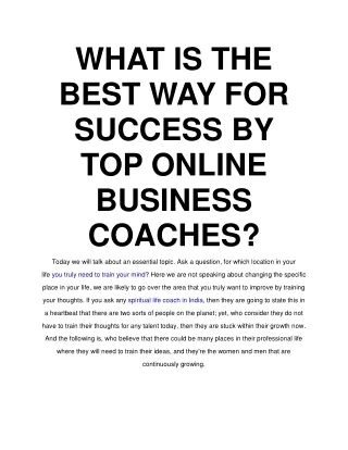 The Top Online Business Coaches.