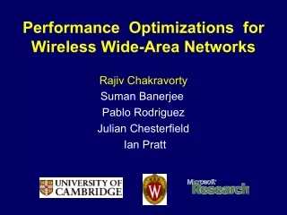 performance optimizations for wireless wide area