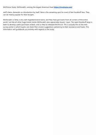 mcdvoice study mcdonald s among the largest