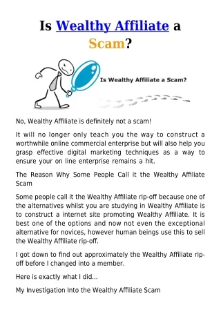 IS WEALTHY AFFILIATE A SCAM ??