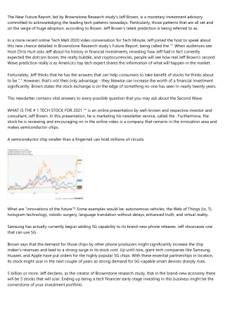 the near future report led by brownstone research