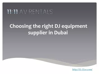 Choosing the right DJ equipment supplier in Dubai 