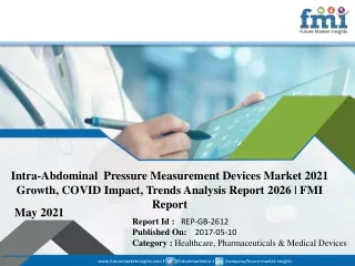 Intra-Abdominal Pressure Measurement Devices Market Trends 2021 | Segmentation