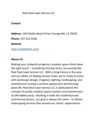 real deal lawn service llc