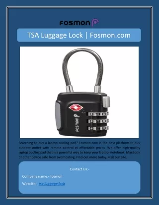 tsa luggage lock fosmon com