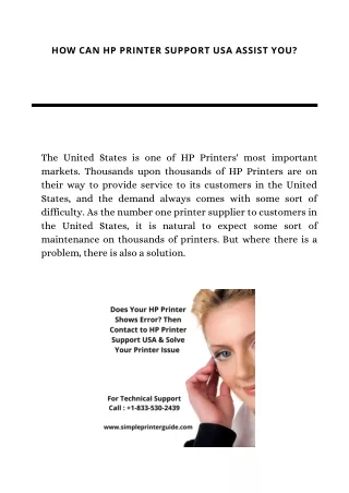 how can hp printer support usa assist you