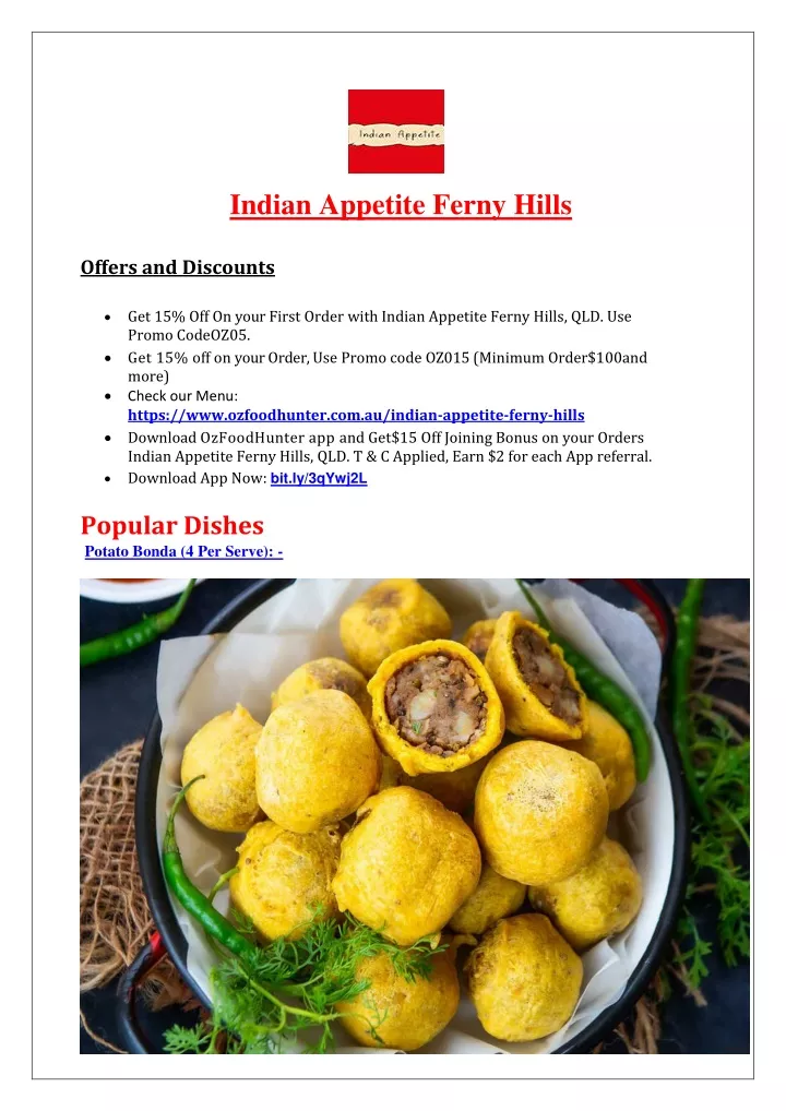 indian appetite ferny hills offers and discounts