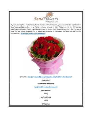 Flowers for Mother’s Day Philippines | Sendflowersphilippines.com