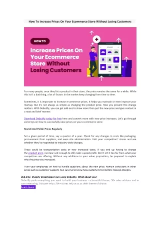 how to increase prices on your ecommerce store