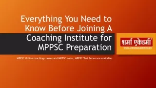 Everything You Need to Know Before Joining A Coaching school forMPPSCpreparation