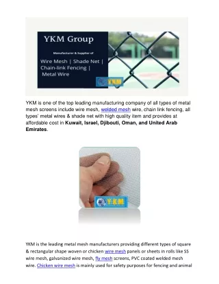 Wire Mesh Supplier & Manufacturer