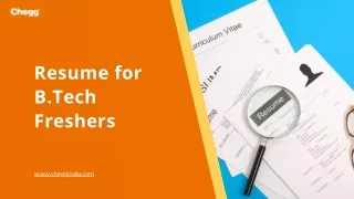 resume for b tech freshers
