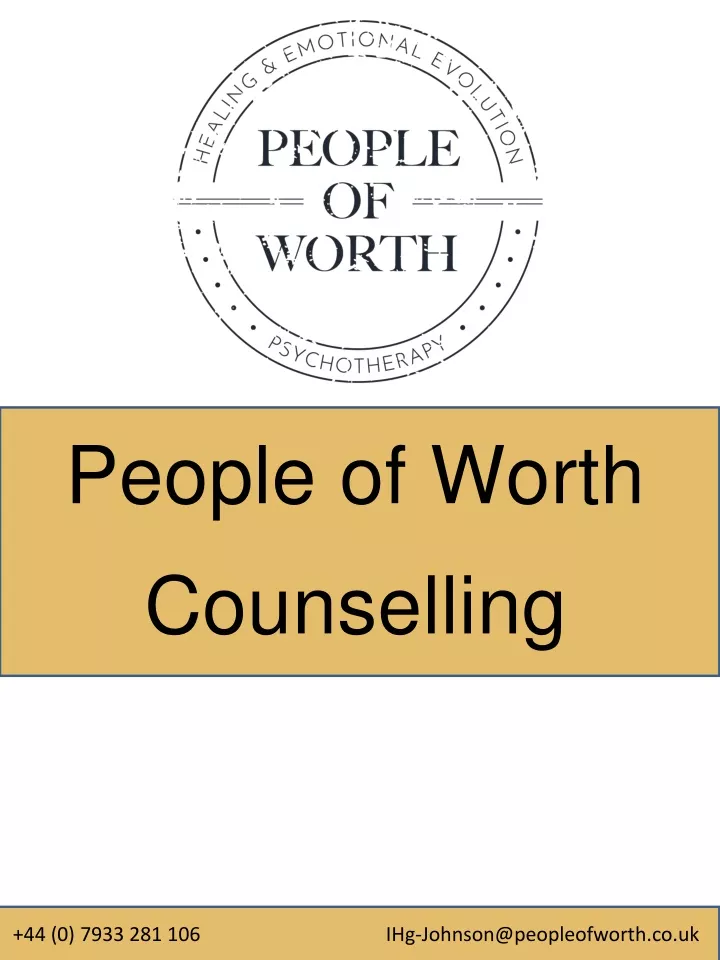people of worth counselling