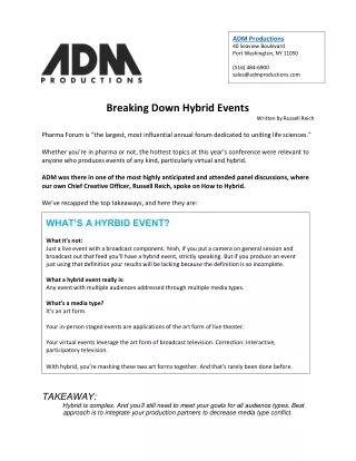 Breaking Down Hybrid Events with ADM Productions