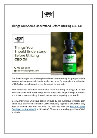 things you should understand before utilizing