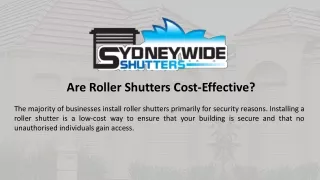 are roller shutters cost effective