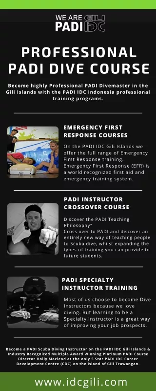 professional padi dive course