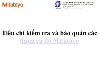 Hướng dẫn kiểm tra và bảo quản dụng cụ đo Mitutoyo