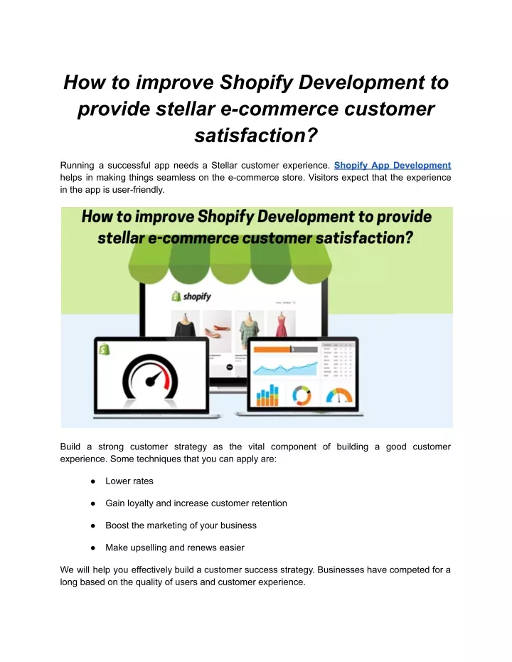 how to improve shopify development to provide