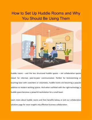 how to set up huddle rooms and why you should