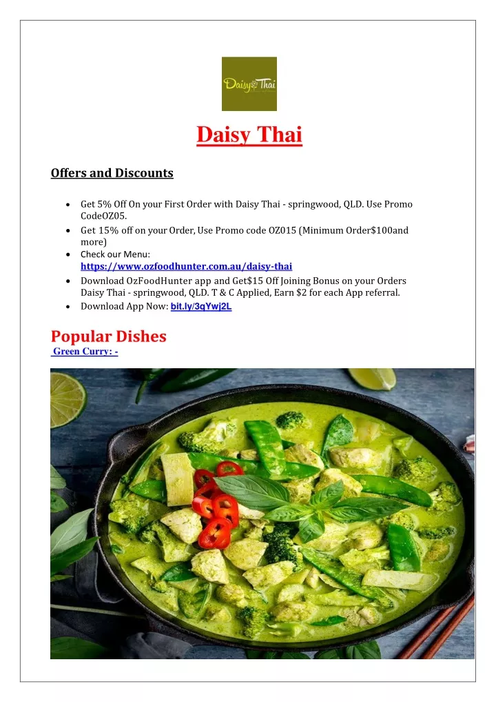daisy thai offers and discounts get 5 off on your