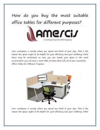 how do you buy the most suitable office tables