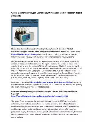 global biochemical oxygen demand bod analyzer