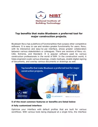 top benefits that make bluebeam a preferred tool