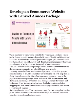 Why Developing an eCommerce Marketplace With Laravel Aimeos Beneficial?