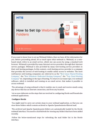 if you want to know how to set up webmail folders