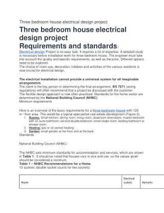 Three bedroom house electrical design project-converted
